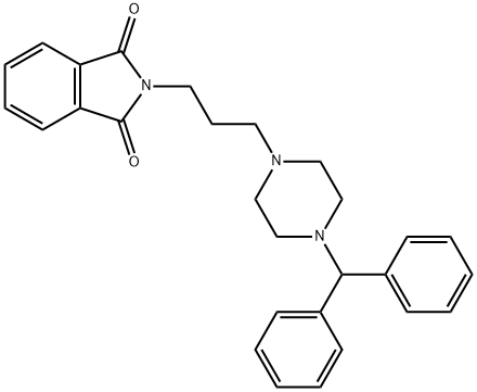 1H-Isoindole-1,3(2H)-dione, 2-[3-[4-(diphenylmethyl)-1-piperazinyl]propyl]- 结构式