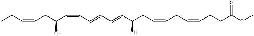 4,7,11,13,15,19-Docosahexaenoic acid, 10,17-dihydroxy-, methyl ester, (4Z,7Z,10R,11E,13E,15Z,17S,19Z)- 结构式