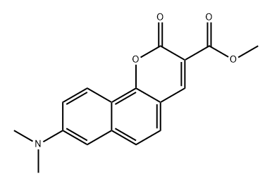 2H-Naphtho[1,2-b]pyran-3-carboxylic acid, 8-(dimethylamino)-2-oxo-, methyl ester 结构式