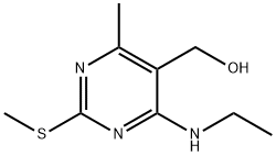 5-Pyrimidinemethanol, 4-(ethylamino)-6-methyl-2-(methylthio)- 结构式