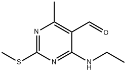 5-Pyrimidinecarboxaldehyde, 4-(ethylamino)-6-methyl-2-(methylthio)- 结构式