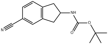 Carbamic acid, N-(5-cyano-2,3-dihydro-1H-inden-2-yl)-, 1,1-dimethylethyl ester 结构式