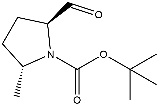 (2S,5R)-2-甲酰基-5-甲基吡咯烷-1-羧酸叔丁酯 结构式
