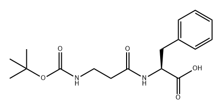 L-Phenylalanine, N-[3-[[(1,1-dimethylethoxy)carbonyl]amino]-1-oxopropyl]- 结构式