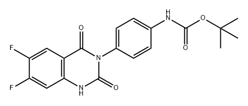Carbamic acid, N-[4-(6,7-difluoro-1,4-dihydro-2,4-dioxo-3(2H)-quinazolinyl)phenyl]-, 1,1-dimethylethyl ester 结构式