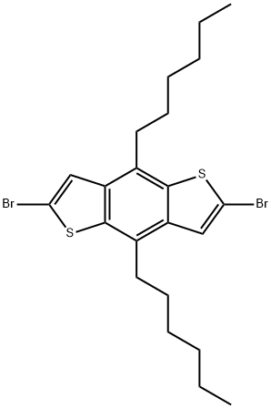 2,6-dibromo-4,8-dihexylthieno[2,3-f][1]benzothiole 结构式