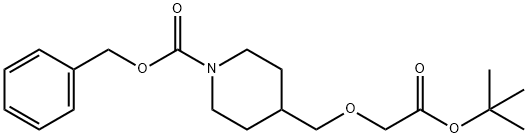 4-((2-(叔丁氧基)-2-氧代乙氧基)甲基)哌啶-1-羧酸苄酯 结构式