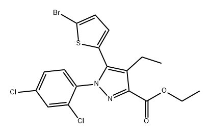 1H-Pyrazole-3-carboxylic acid, 5-(5-bromo-2-thienyl)-1-(2,4-dichlorophenyl)-4-ethyl-, ethyl ester