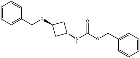 Carbamic acid, N-[trans-3-(phenylmethoxy)cyclobutyl]-, phenylmethyl ester 结构式