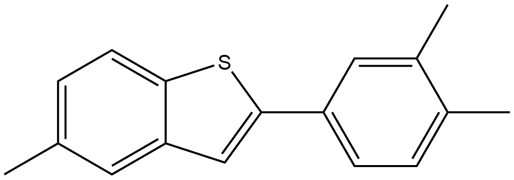 2-(3,4-Dimethylphenyl)-5-methylbenzo[b]thiophene 结构式