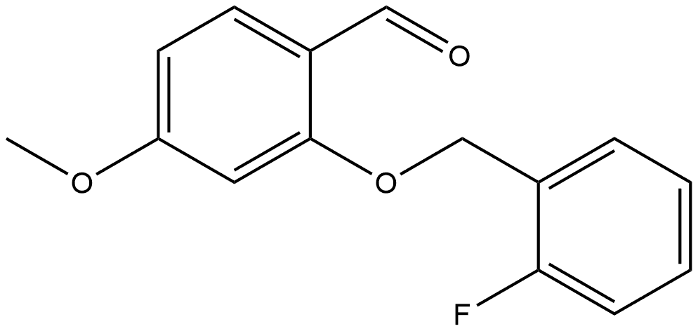 2-[(2-Fluorophenyl)methoxy]-4-methoxybenzaldehyde 结构式