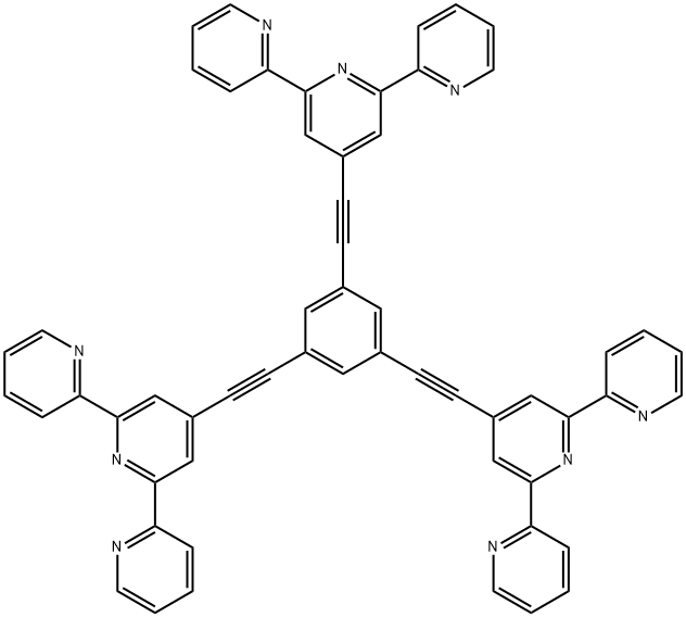 1,3,5-tris[(2,2':6',2''-terpyridin)-4'-ylethynyl]benzene 结构式