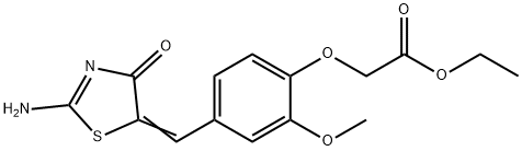 2-(4-((2-氨基-4-氧代噻唑-5(4H)-亚基)甲基)-2-甲氧基苯氧基)乙酸乙酯 结构式