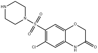 6-chloro-7-(piperazin-1-ylsulfonyl)-2H-1,4-benzoxazin-3(4H)-one 结构式