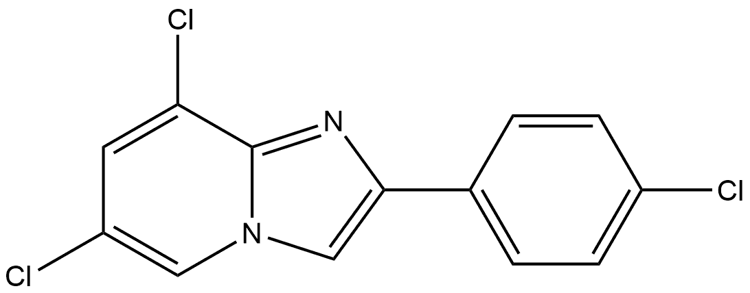 6,8-二氯-2-(4-氯苯基)咪唑并[1,2-A]吡啶 结构式