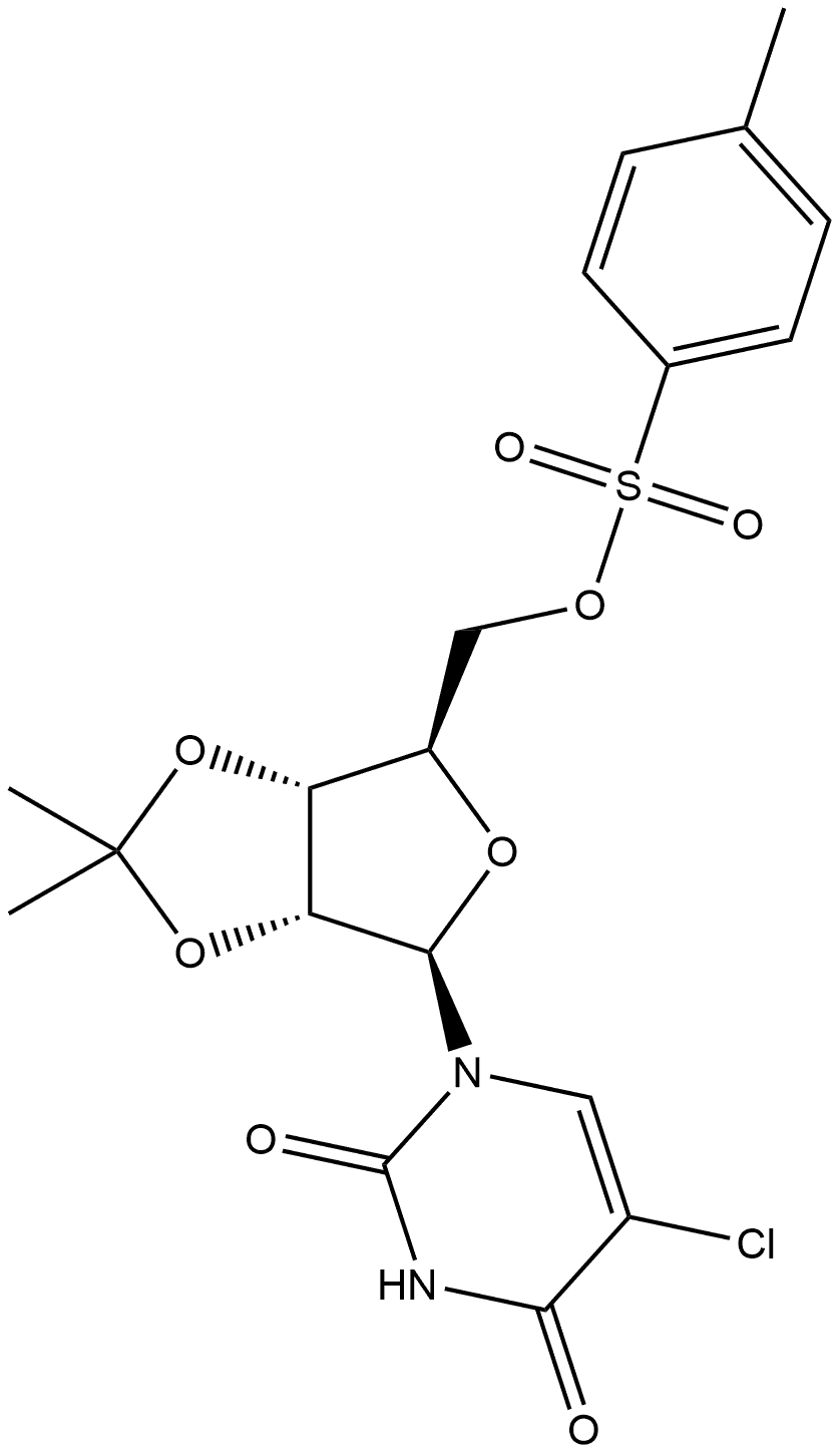Uridine, 5-chloro-2',3'-O-(1-methylethylidene)-, 5'-(4-methylbenzenesulfonate) (9CI) 结构式