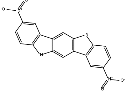 Indolo[3,2-b]carbazole, 5,11-dihydro-2,8-dinitro- 结构式