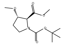 1,2-Pyrrolidinedicarboxylic acid, 3-methoxy-, 1-(1,1-dimethylethyl) 2-methyl ester, (2S,3S)- 结构式