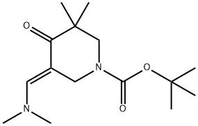 1-Piperidinecarboxylic acid, 5-[(dimethylamino)methylene]-3,3-dimethyl-4-oxo-, 1,1-dimethylethyl ester, (5E)- 结构式