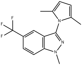 1H-Indazole, 3-(2,5-dimethyl-1H-pyrrol-1-yl)-1-methyl-5-(trifluoromethyl)- 结构式