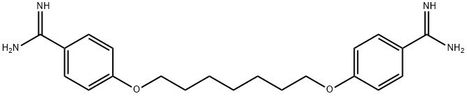 4-[7-(4-carbamimidoylphenoxy)heptoxy]benzenecarboximidamide 结构式