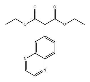Propanedioic acid, 2-(6-quinoxalinyl)-, 1,3-diethyl ester 结构式