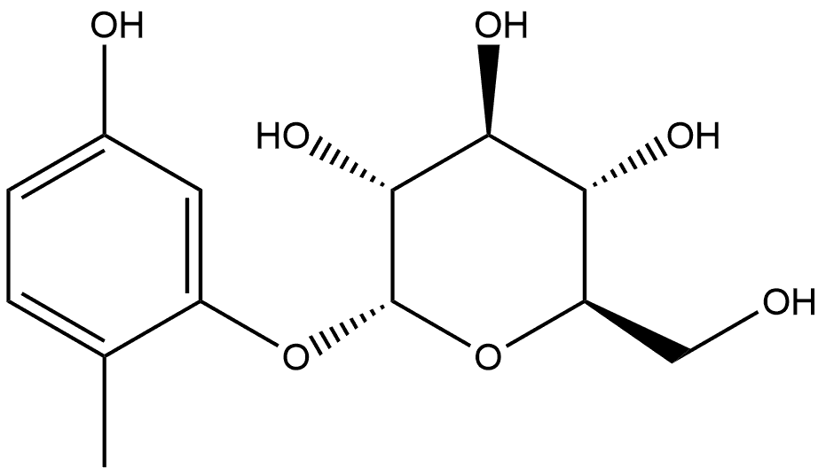 5-Hydroxy-2-methylphenyl α-D-glucopyranoside 结构式