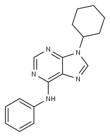 9H-Purin-6-amine, 9-cyclohexyl-N-phenyl- 结构式