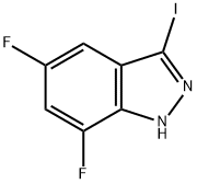 5,7-Difluoro-3-iodo-1H-indazole 结构式