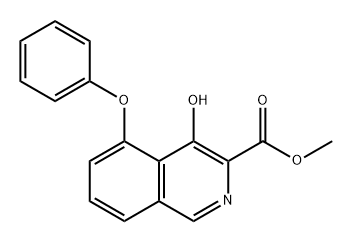 3-Isoquinolinecarboxylic acid, 4-hydroxy-5-phenoxy-, methyl ester 结构式