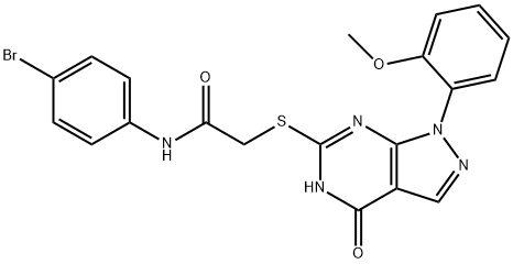 N-(4-bromophenyl)-2-{[1-(2-methoxyphenyl)-4-oxo
-1H,4H,5H-pyrazolo[3,4-d]pyrimidin-6-yl]sulfanyl}a
cetamide 结构式