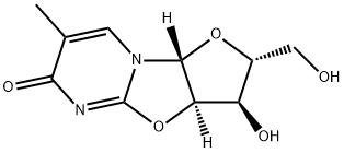 6H-Furo[2',3':4,5]oxazolo[3,2-a]pyrimidin-6-one, 2,3,3a,9a-tetrahydro-3-hydroxy-2-(hydroxymethyl)-7-methyl-, (2R,3R,3aR,9aR)- 结构式