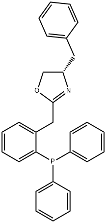 (S)-4-苄基-2-(2-(二苯基膦基)苄基)-4,5-二氢恶唑 结构式