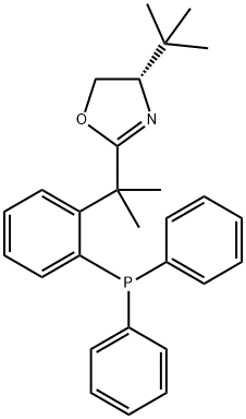 (S)-4-(叔丁基)-2-(2-(2-(二苯基膦基)苯基)丙-2-基)-4,5-二氢恶唑 结构式