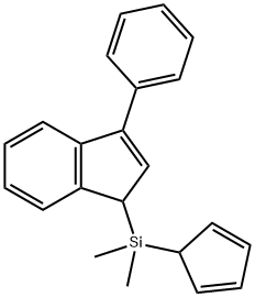 Cyclopenta-2,4-dien-1-yldimethyl(3-phenyl-1H-inden-1-yl)silane 结构式