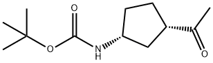 CARBAMIC ACID, N-[(1R,3S)-3-ACETYLCYCLOPENTYL]-, 1,1-DIMETHYLETHYL ESTER 结构式