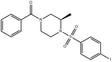 Methanone, [(3R)-4-[(4-iodophenyl)sulfonyl]-3-methyl-1-piperazinyl]phenyl- 结构式