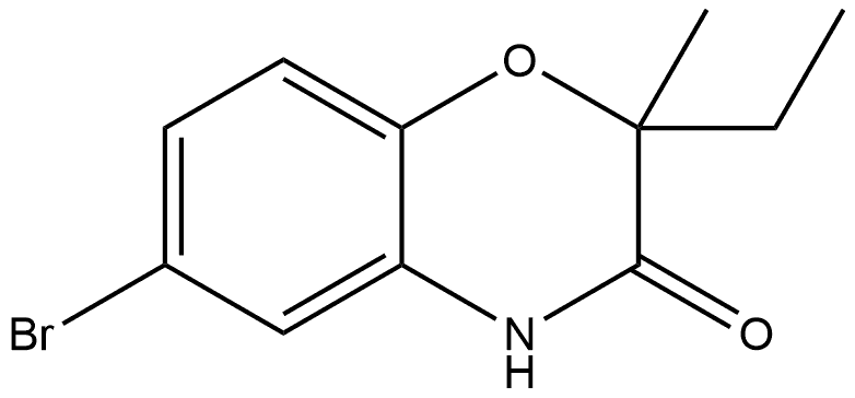 6-bromo-2-ethyl-2-methyl-2H-benzo[b][1,4]oxazin-3(4H)-one 结构式