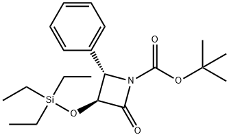 1-Azetidinecarboxylic acid, 2-oxo-4-phenyl-3-[(triethylsilyl)oxy]-, 1,1-dimethylethyl ester, (3S,4S)- 结构式