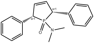 1H-Phosphol-1-amine, 2,5-dihydro-N,N-dimethyl-2,5-diphenyl-, 1-oxide, (2R,5S)-rel- 结构式