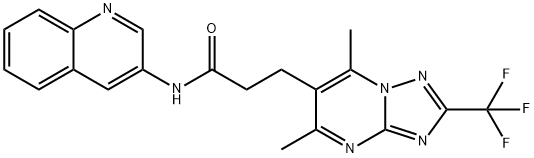 3-[5,7-dimethyl-2-(trifluoromethyl)-[1,2,4]triazolo[1
,5-a]pyrimidin-6-yl]-N-(quinolin-3-yl)propanamide 结构式