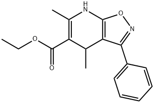 Isoxazolo[5,4-b]pyridine-5-carboxylic acid, 4,7-dihydro-4,6-dimethyl-3-phenyl-, ethyl ester 结构式