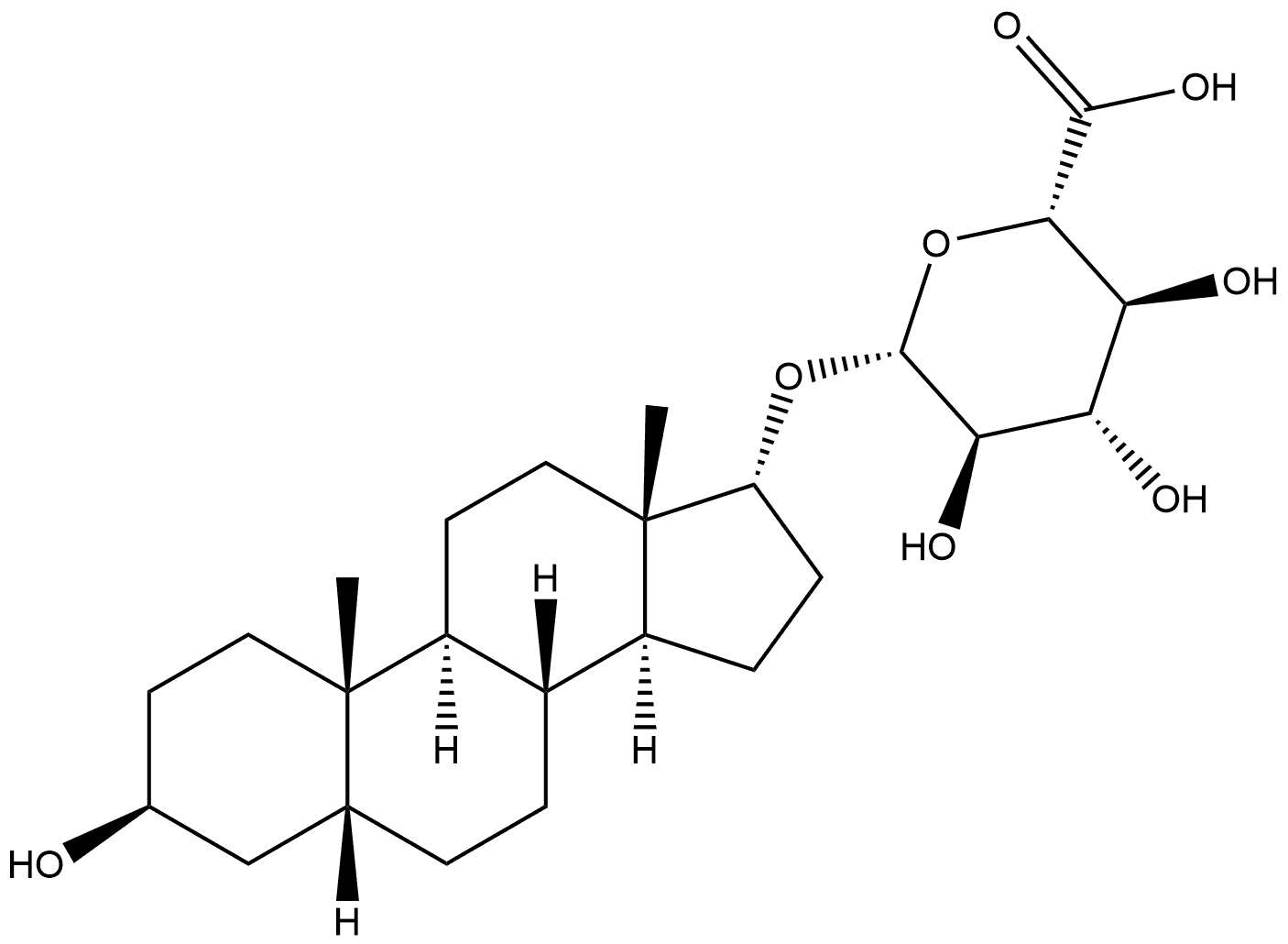 Androstane-3α,17β-diol 17-Glucuronide 结构式
