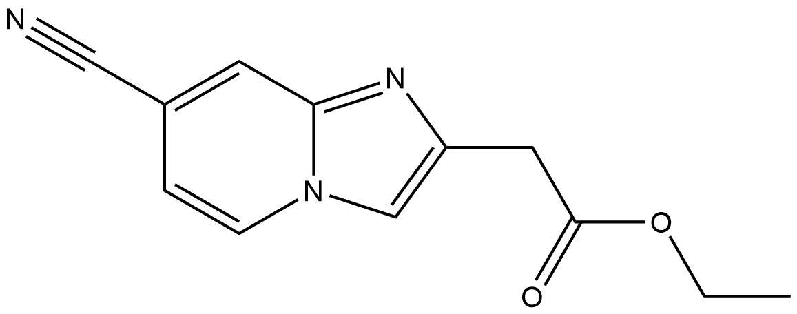 ethyl 2-(7-cyanoimidazo[1,2-a]pyridin-2-yl)acetate 结构式