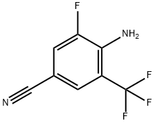 4-氨基-3-氟-5-(三氟甲基)苯腈 结构式