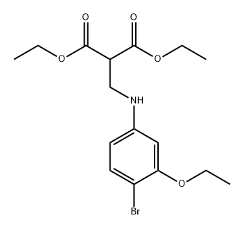 Propanedioic acid, 2-[[(4-bromo-3-ethoxyphenyl)amino]methyl]-, 1,3-diethyl ester 结构式