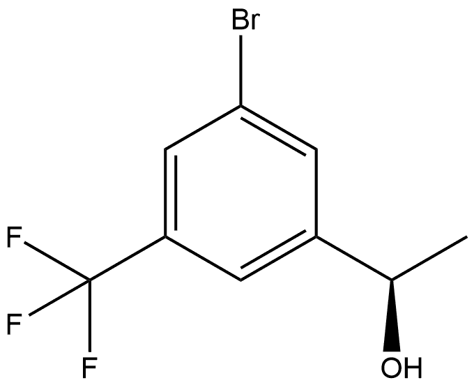 (R)-1-(3-溴-5-(三氟甲基)苯基)乙-1-醇 结构式