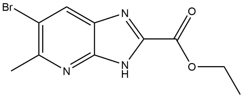 6-溴-5-甲基-1H-咪唑并[4,5-B]吡啶-2-甲酸乙酯 结构式