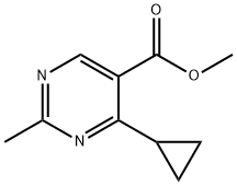 5-Pyrimidinecarboxylic acid, 4-cyclopropyl-2-methyl-, methyl ester 结构式