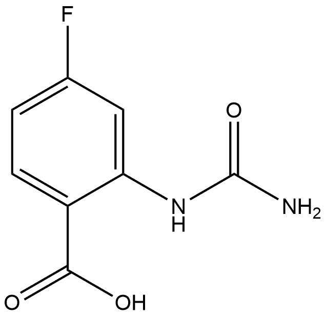 2-[(aminocarbonyl)amino]-4-fluorobenzoic acid 结构式